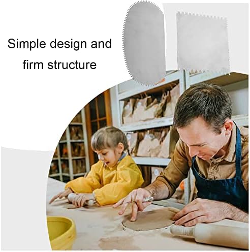 2 Pcs Serrated Scraper Crafts Tool Stainless Steel Pottery Clay Sculpture Scraper Ceramics Clay Sculpting Tools Kit for Sculpting Texturing Modeling - Image 5