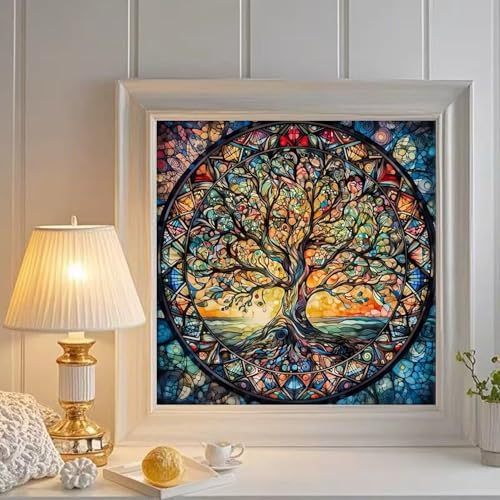 GEMOUJ Paint by Numbers Kits for Adult, Tree of Life Paint by Numbers Kit for Adults Beginners, DIY Tree Acrylic Painting on Canvas for Adult, Home Wall Decor 16 x 16 inch - Image 5