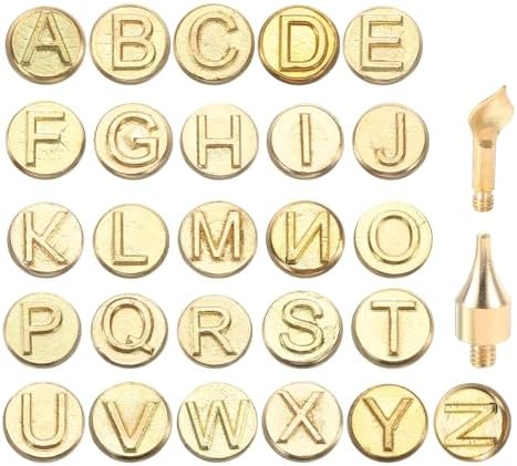 PATIKIL 28pcs Wood Burning Kit, Letter Wood Burner Tool Alphabet for Beginners Embossing Carving DIY Adults Crafts Pyrography by PATIKIL