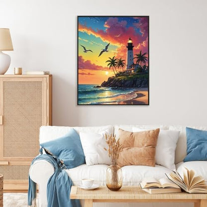 Paint by Numbers Kit for Adults, Lighthouse Number Painting Canvas Kit - Image 2