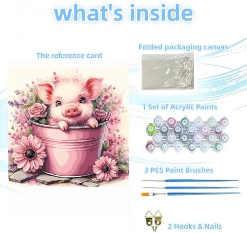 DOTSTART Paint by Numbers Kit for Adults, Cute Pig Paint by Number Kits - Image 6