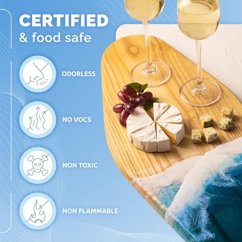 CRAFT RESIN 1 Gallon Crystal Clear Epoxy Resin Kit with Pumps - Food Safe & UV Resistant for DIY Art, Wood, Jewelry Making, Coasters, Mold Casting Resin Epoxy - Low Viscosity for Beginners & Pros - Image 5
