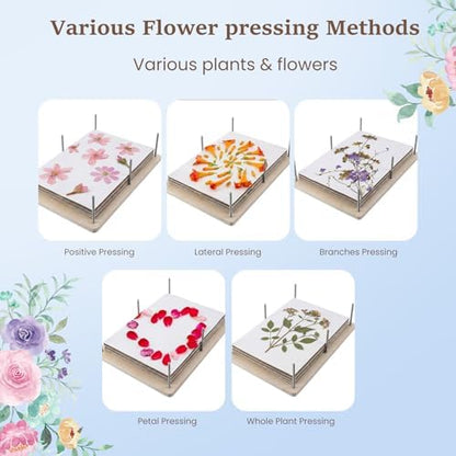Aboofx Extra Large Flower Press Kit for Adults, Wooden Flower Pressing Kit - Image 6