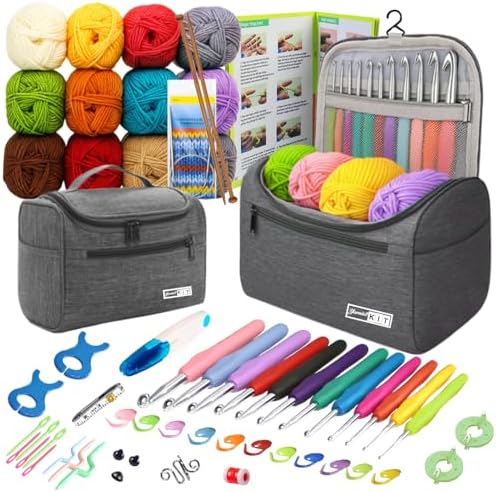 Yarniss Crochet Kit for Beginners,All Inclusive Crochet Set for Adults,Grey by Yarniss