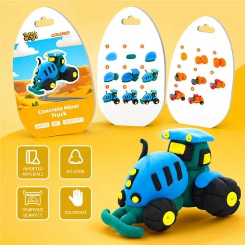 Air Dry Clay Kit for Kids – 12 Pack Construction Vehicles Modeling Clay Set - Image 3