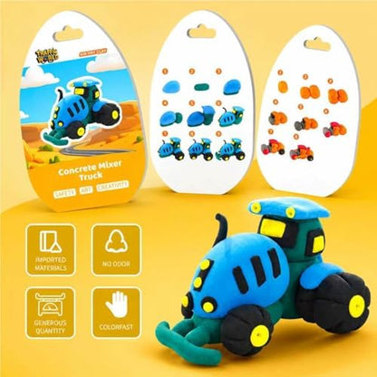 Air Dry Clay Kit for Kids – 12 Pack Construction Vehicles Modeling Clay Set - Image 3