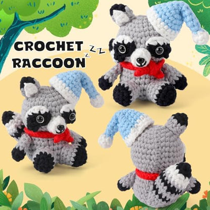 CrochetBox Raccoon Crochet Kit for Beginners, Easy Craft for Adults - Image 2