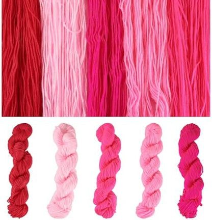 Cheriswelry 5 Skeins Soft Acrylic Fiber Yarn for Knitting 2.2mm Pink Theme Craft Sewing Cord Threads for Weaving Multicolor Skeins Yarn kit for Crochet Beginners Adults - Image 7