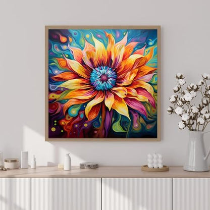 Artunion Framed Paint by Numbers Kit for Adults Beginners & Kids Ages 8-12,Blossom Flower Paint by Number with Frame, Floral Paint by Numbers Kit on Canvas 10 * 10 Inch Without Easel - Image 2