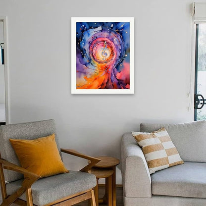 TAOPAOLAB Music Paint by Numbers Kit for Adults - DIY Colorful Music Vortex with Treble Clef Painting on Canvas 16x20In, Acrylic Paint Set for Beginners, Abstract Melody Art for Home Decoration/Gifts - Image 4