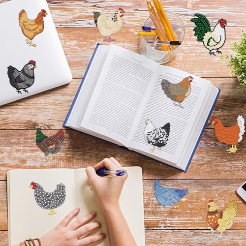 16 Pcs Chicken Diamond Painting Magnets Kits Diamond Art Fridge Magnet Refrigerator Sticker Diamond Painting kit for Beginners Adults DIY Art Craft Gifts Home Decors - Image 2