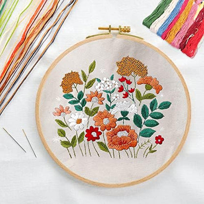 MAMUNU Canvas Tote Bag Embroidery Kit with Pattern for Beginners, Arts and DIY Crafts Kits for Adults, Include Instructions Embroidery Bag, Embroidery Hoops, Color Threads and Tool - Image 3