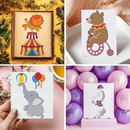 MAYJOYDIY Circus Animals Metal Die Cuts Carnival Mardi Gras Cutting Dies Lion Elephant Seal Horse Bear Embossing Paper Die Cut Stencils for Gift Scrapbooking Party Photo Album DIY Paper Crafts - Image 5