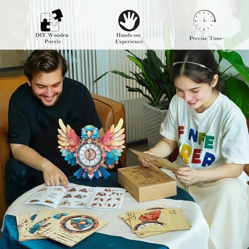 KAAYEE 3D Puzzles for Adults Parrot Clock Bird Wooden Puzzle DIY Craft - Image 4