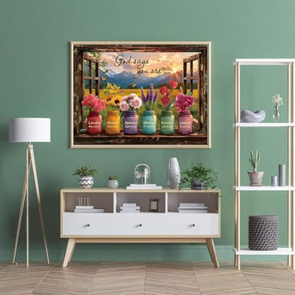 Scenery and Flowers Paint by Numbers Kit for Adults Canvas, Frameworkless - Image 4