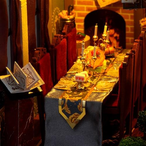 DIY Miniature House Kit, European Style Book Nook Kit, Illusion Mirror Design Miniature Dollhouse Kit, Booknook Bookshelf Desktop Decor Model Build Creativity Gift for Women and Adults - Image 4