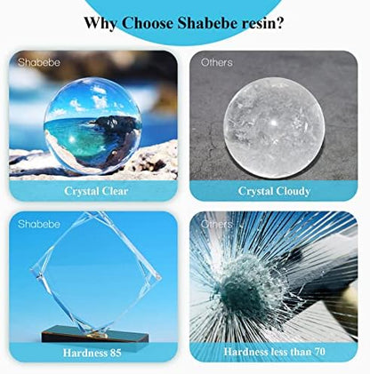 Shabebe Epoxy Resin, 8.8OZ Epoxy Resin Crystal Clear, Not-Yellowing No-Bubble, Self Leveling Easy Pour/Mix 1:1 Casting Kit & Coating for DIY Jewelry Making, Art Resina Clear Crafts, Molds,River Tables - Image 3