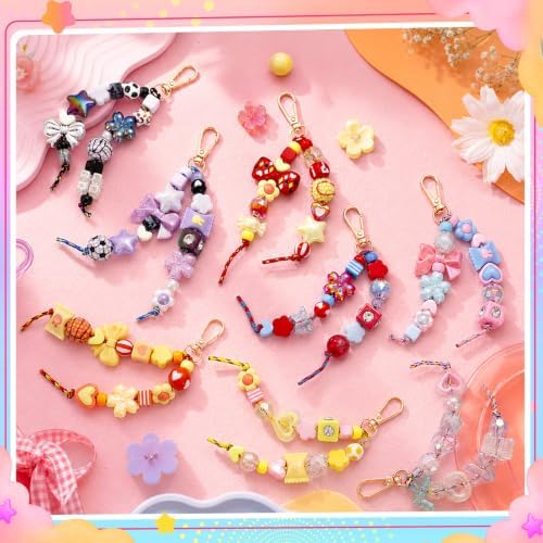Wurosi 55 Pcs Paracord for Keychain Making, Beadable Keychain Making Kit - Image 5
