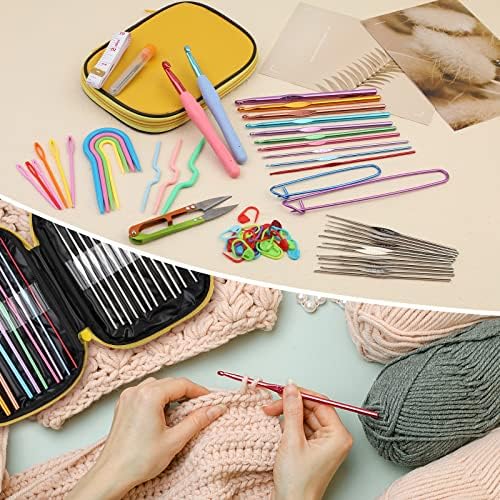 IMZAY Crochet Hooks Set, 66Pack Crochet Needles Set Ergonomic Crochet Hooks - Image 6