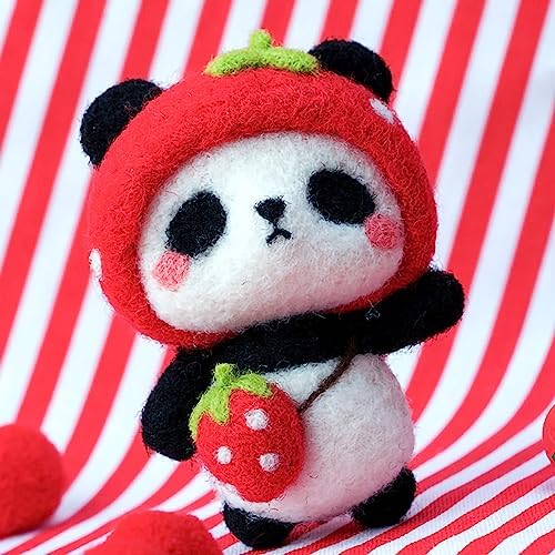 GOTOTOP Needle Felting Kit, Wool Felt Panda Pendant DIY Craft Set, Beginner Friendly Handmade Project, Compact 100 G Materials Kit for Kids Teens Adults Home Craft Time (#1) - Image 4