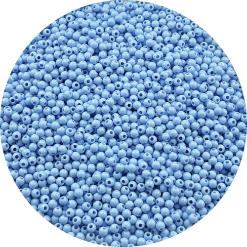 2000pcs Acrylic Round Beads for Crafts 4mm Resin Candy Color Spacer Beads with Hole for Jewelry Making Sewing Crafts Decoration Necklaces Bracelets Earrings Supplies(Blue) by Unknown