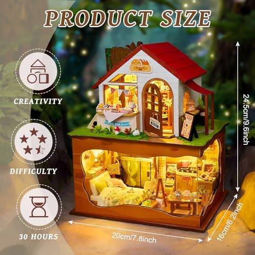 DIY Miniature House Kit, Mini House Building kit with Dust Cover for Adults - Image 2