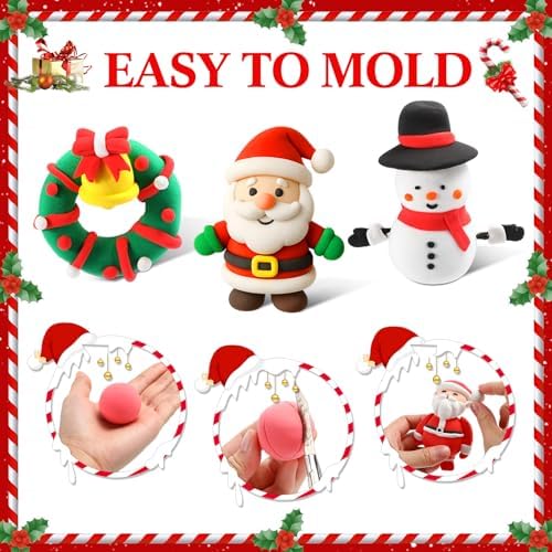 Capoda 48 Set Christmas DIY Craft Kit Christmas Air Dry Clay Kit - Image 3