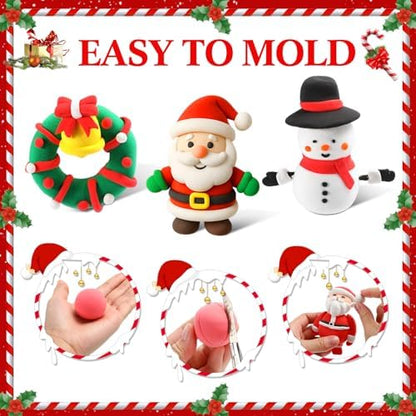 Capoda 18 Set Christmas DIY Craft Kit Christmas Air Dry Clay Kit - Image 4
