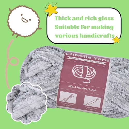 LUNARM Chenille Yarn for Crochet Knitting Chunky Blanket Velvet Yarn - Image 4