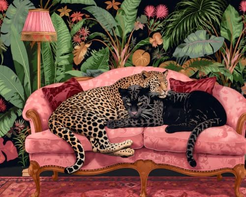AuraDraw Animal Paint by Numbers Kit for Adults, Leopard Paint by Numbers for Beginner, Paint by Number Canvas Crafts for Beginner Home Decor (Leopard) by AuraDraw