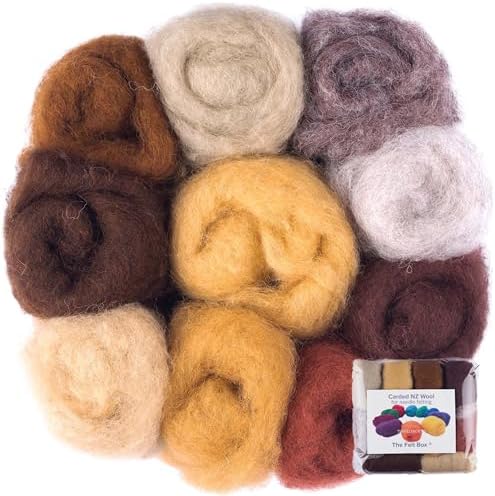 The Felt Box Needle Felting Wool Carded Batts Shade Pack 100 Grams 3.5 Oz -Brown by TheFeltBoxNeedleFelting