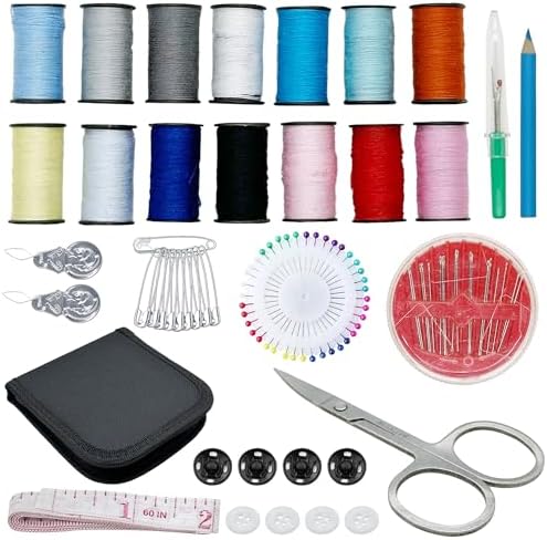Yayatty 98 PCS Needle and Thread Sewing Kit for Adults, Basic Hand Sewing Starter Set Including Spools of Thread, Sewing Needles, Scissors, Thimble, Tape Measure for Beginners, Home, Travel - Image 2