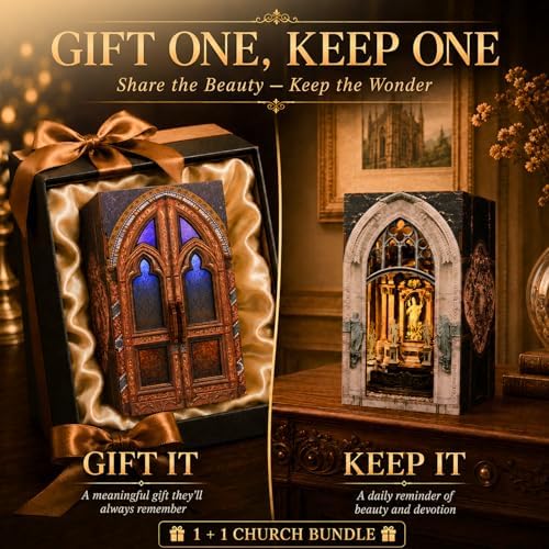 MiniCity 2-Pack DIY Book Nook Kits, Notre-Dame and Milan Cathedral with LED - Image 6