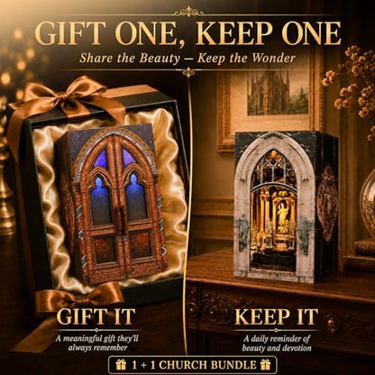 MiniCity 2-Pack DIY Book Nook Kits, Notre-Dame and Milan Cathedral with LED - Image 6