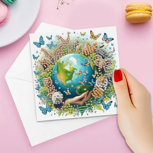 MaiYiYi 6 Pack DIY Earth Diamond Painting Greeting Cards Kit - Image 6