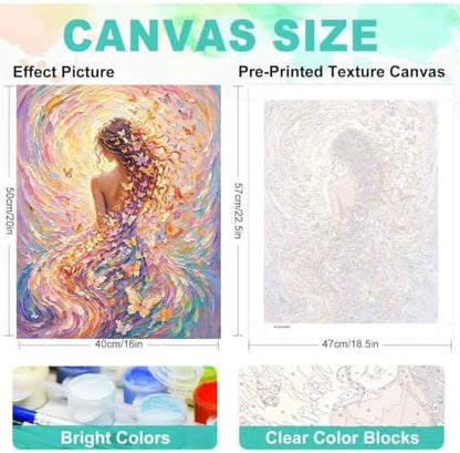 Woman Paint by Numbers Kit for Adults, DIY Oil Painting Canvas 16x20inch - Image 2
