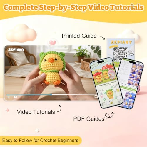 Crochet Kit for Beginners 3 PCS Duck Animal Crochet Set, Ideal Crochet Gift - Image 3