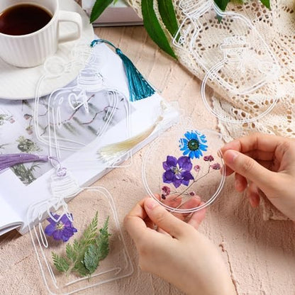 TaoBary 161 Pcs Transparent Dried Flower Bookmarks DIY Kit, Pretty - Image 6