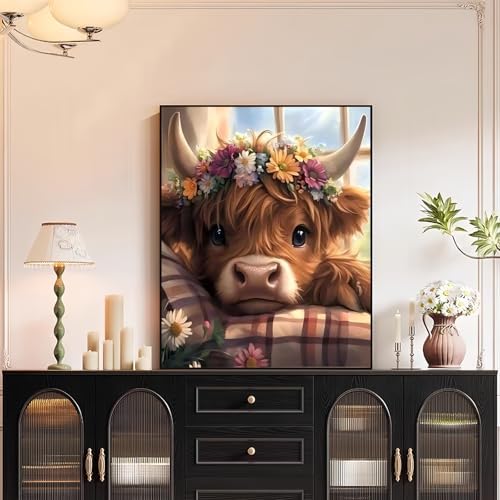 XTCIXAL Paint by Numbers Kit for Adults, Cow, 16X20 Inch - Image 3