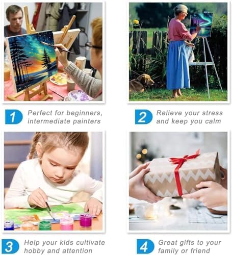 KYOQFVN 2 Pack Paint by Numbers Kit for Adults - Acrylic Easy Framed Canvas Arts and Crafts 8x12inch - Image 6