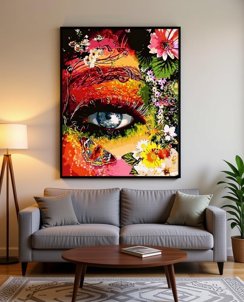 BAISITE Paint by Numbers Kit for Adults Beginners,16" Wx20 L Canvas for Painting Kits for Adults in Colorful Box-Color Eye Mother Earth 8407-Already Stretched on a Wooden Frame - Image 5