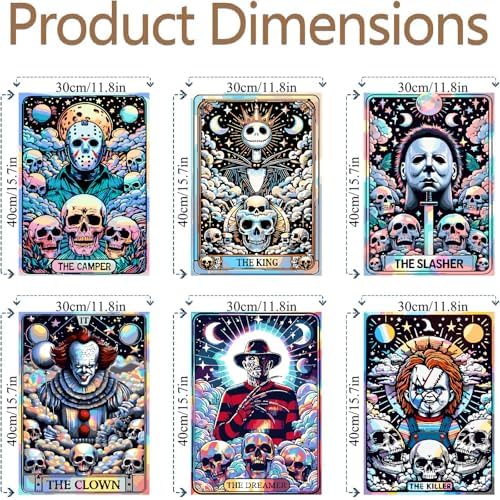 Clendo 6 Packs Halloween Paint by Number Kits for Adults, Horror Movie Adult's Painting by Numbers on Canvas, Easy Acrylic DIY Oil Painting on Canvas, Home Wall Decor(12x16in No Frame) - Image 2