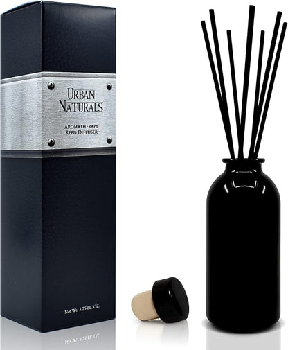 Urban Naturals Lavender Fields Oil Essential Oil Reed Diffuser Set with Real Lavender Stems! French Blossoms, Geranium & Clary Sage | #1 Gift Idea for Aromatherapy & Stress Relief | Vegan | USA Made