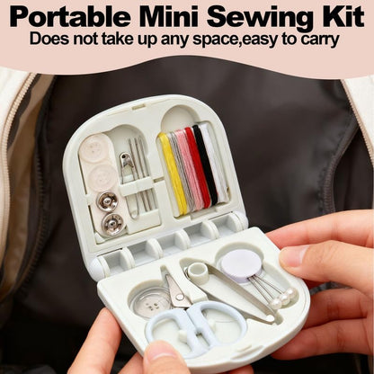 Reroon 2 Pack Mini Travel Sewing Kit for Adult & Kid | Portable Sewing Box Kit Bulk | Small Emergency Repair Set with Thread Scissors Needle for Travel, Beginner DIY Handcraft | Pink + Blue - Image 3
