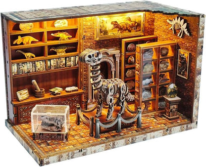 OZJAY Book Nook Kit, Dinosaur Research 3D Wooden Puzzles for Adults by OZJAY