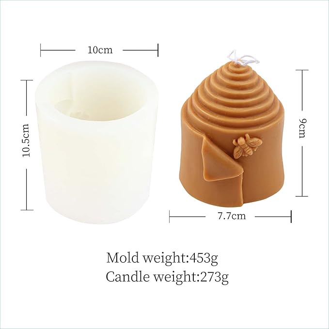 Grainrain 3D Bee Candle Molds Honeycomb Silicone Soap Mold Wax Mold Candle Making Mould (SXY037)