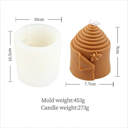 Grainrain 3D Bee Candle Molds Honeycomb Silicone Soap Mold Wax Mold Candle Making Mould (SXY037)