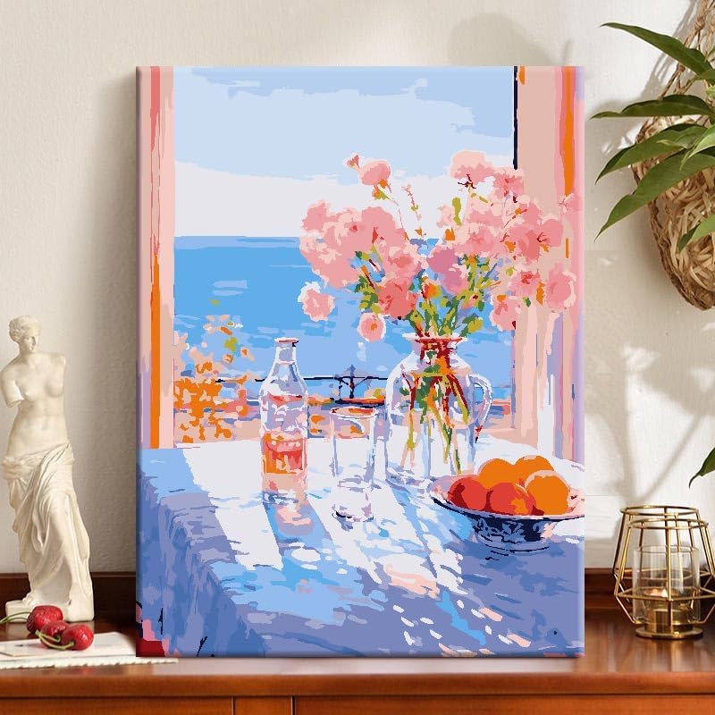ZRIZQ Paint by Numbers Kit for Adults Beginner,Flowers Landscape,16x20 - Image 3