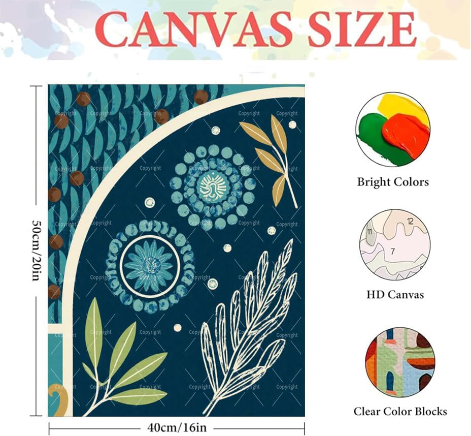 Botanical Paint By Numbers Kit For Adults - Diy Botanical Arch Leaves Painting On Canvas 16X20 In, Acrylic Paint Set, Suitable For Beginners, Wall Art Decor Art For Home Decoration Or Gifts, Unframed - Image 2