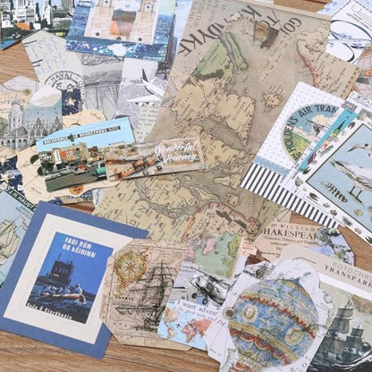 Auguro World Travel Scrapbook Kit A6 Grid Notebook Stationery Junk Journal Kit Scrapbooking Supplies Kit Craft DIY Gift for Adult Teen Girl - Image 6